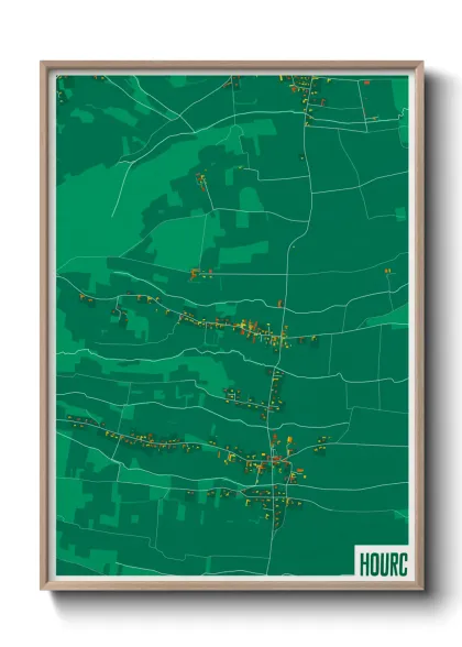 Une affiche de carte sur Hourc