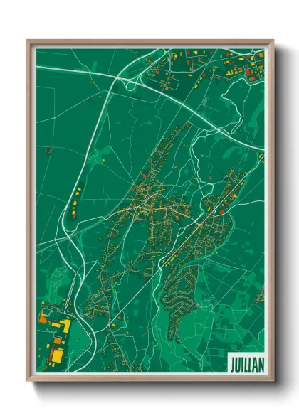 Une affiche de carte sur Juillan