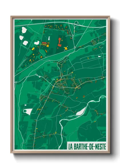 Une affiche de carte sur La Barthe-de-Neste