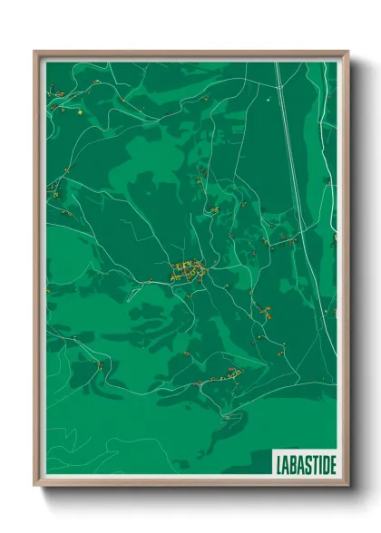 Une affiche de carte sur Labastide