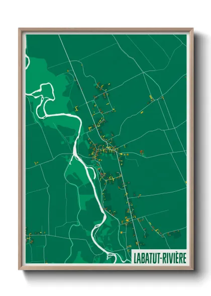 Une affiche de carte sur Labatut-Rivière