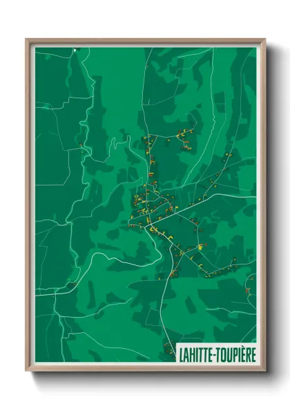 Une affiche de carte sur Lahitte-Toupière