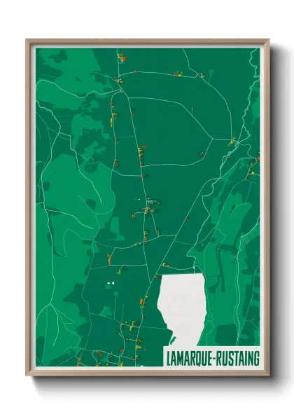 Une affiche de carte sur Lamarque-Rustaing