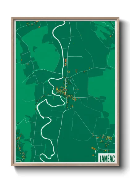 Une affiche de carte sur Laméac