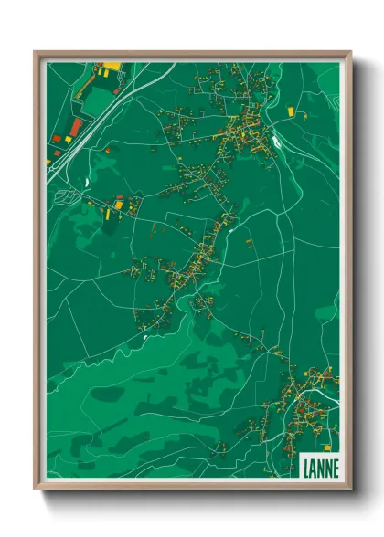 Une affiche de carte sur Lanne