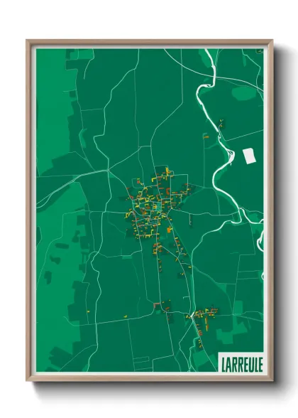 Une affiche de carte sur Larreule