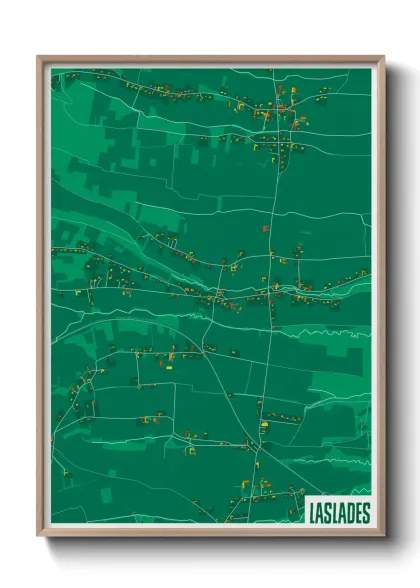 Une affiche de carte sur Laslades