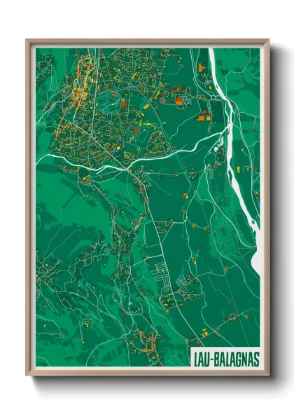 Une affiche de carte sur Lau-Balagnas