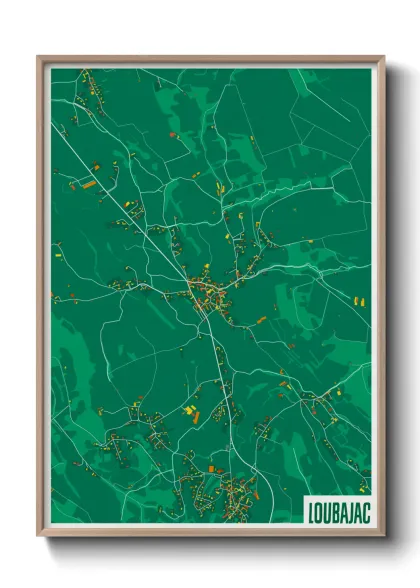 Une affiche de carte sur Loubajac