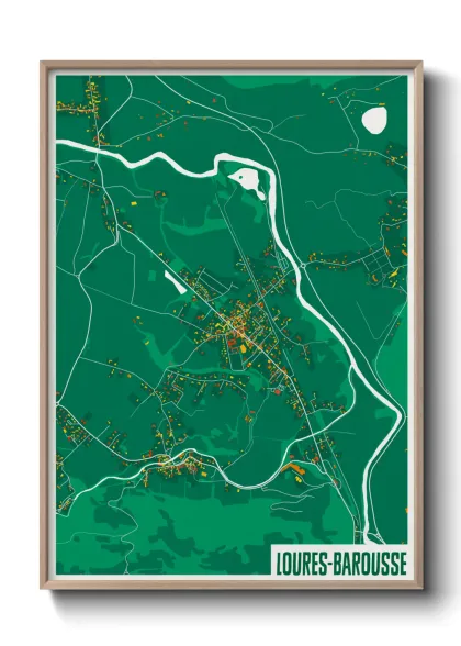 Une affiche de carte sur Loures-Barousse