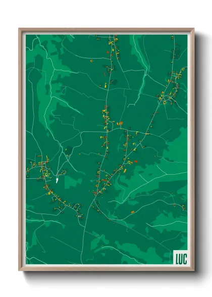 Une affiche de carte sur Luc