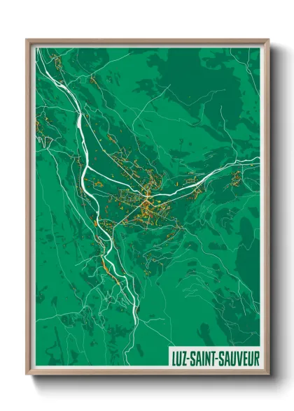 Une affiche de carte sur Luz-Saint-Sauveur