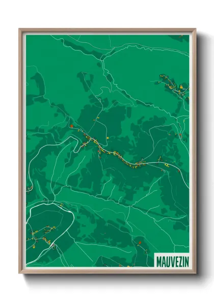 Une affiche de carte sur Mauvezin