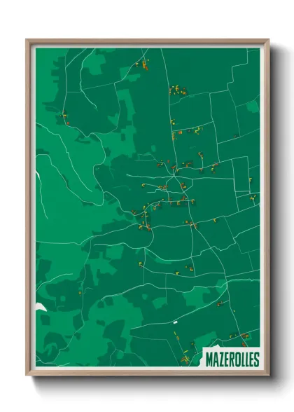 Une affiche de carte sur Mazerolles