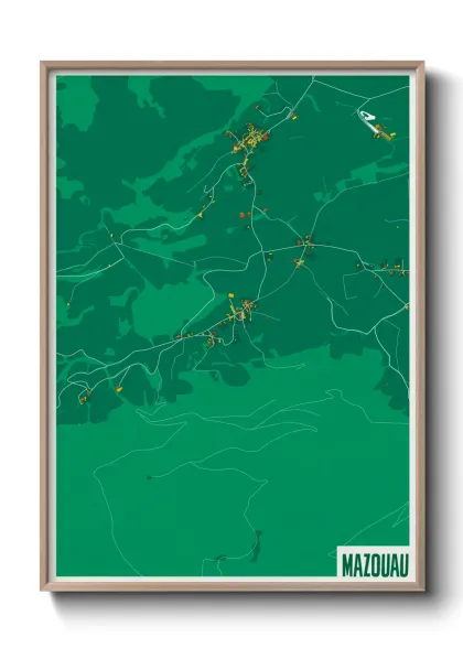 Une affiche de carte sur Mazouau