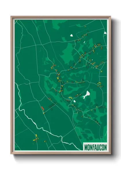 Une affiche de carte sur Monfaucon