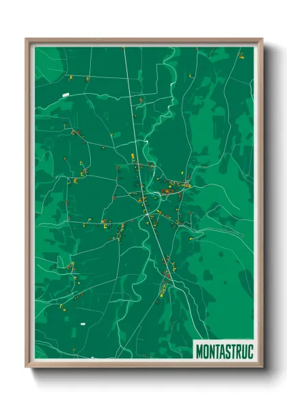 Une affiche de carte sur Montastruc
