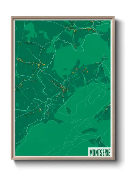 Une affiche de carte sur Montsérié