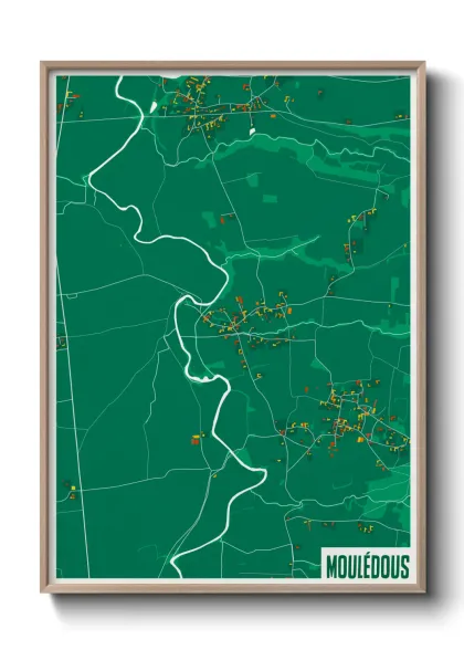 Une affiche de carte sur Moulédous