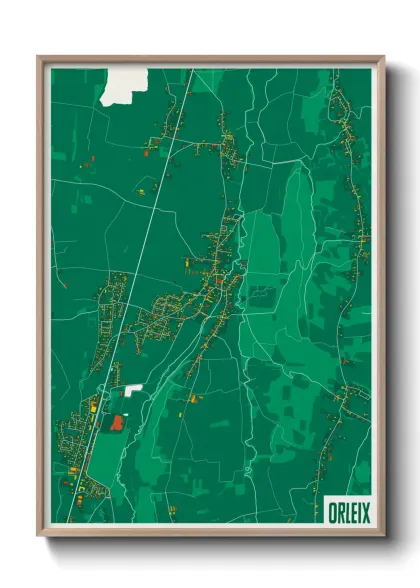 Une affiche de carte sur Orleix