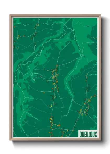 Une affiche de carte sur Oueilloux