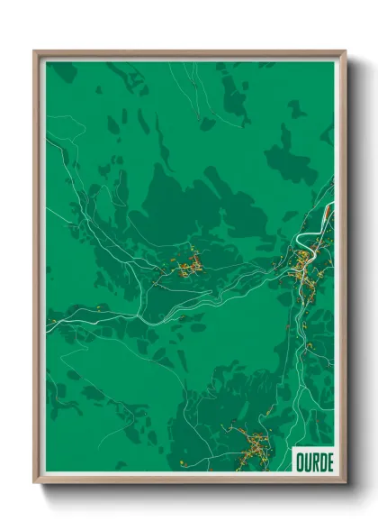 Une affiche de carte sur Ourde