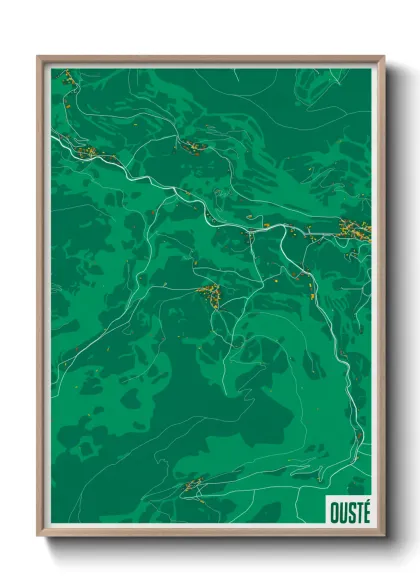 Une affiche de carte sur Ousté