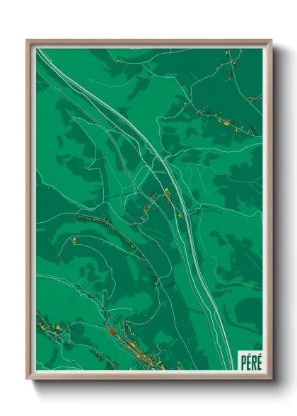 Une affiche de carte sur Péré