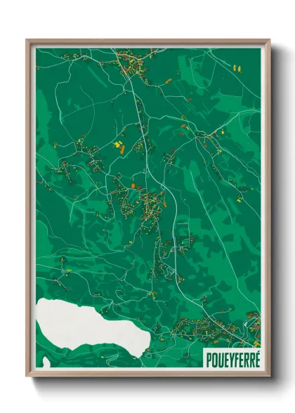 Une affiche de carte sur Poueyferré