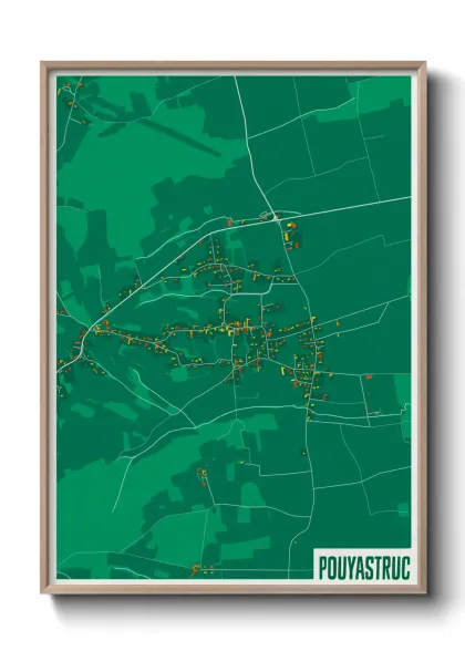 Une affiche de carte sur Pouyastruc
