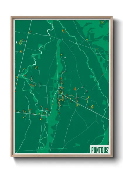 Une affiche de carte sur Puntous