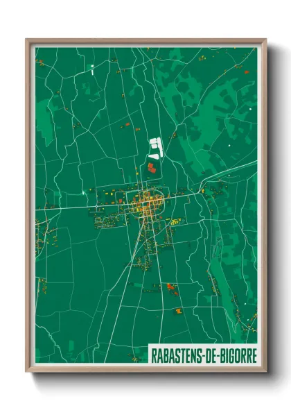 Une affiche de carte sur Rabastens-de-Bigorre
