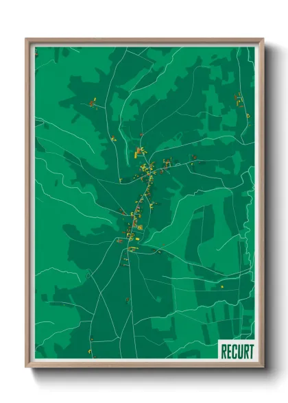 Une affiche de carte sur Recurt