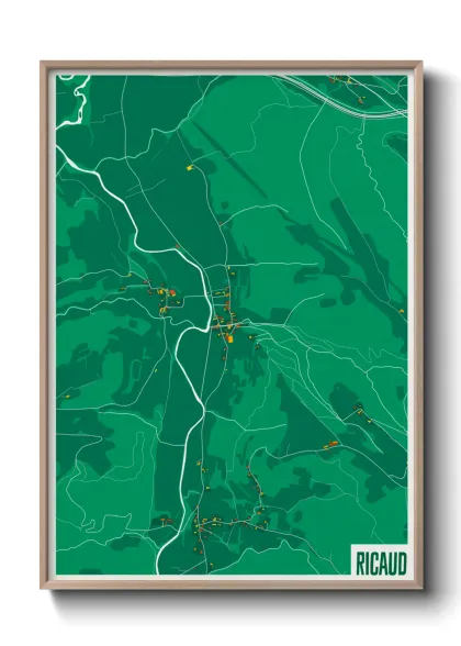 Une affiche de carte sur Ricaud