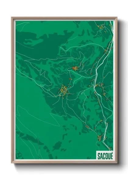 Une affiche de carte sur Sacoué