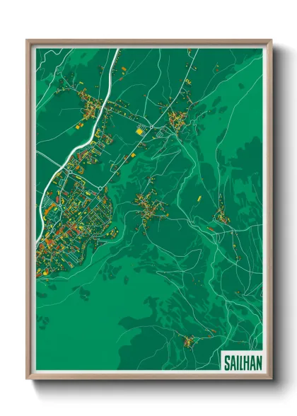 Une affiche de carte sur Sailhan