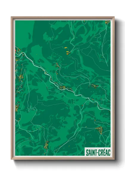 Une affiche de carte sur Saint-Créac