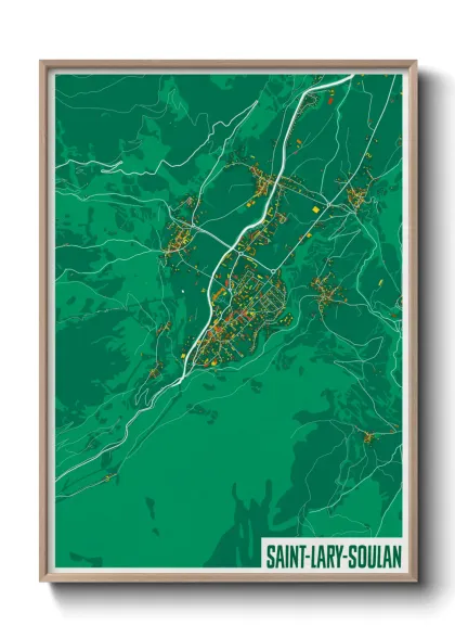 Une affiche de carte sur Saint-Lary-Soulan