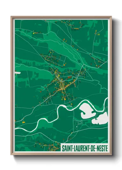Une affiche de carte sur Saint-Laurent-de-Neste