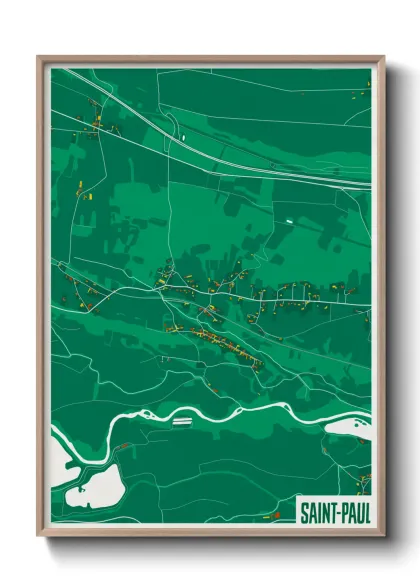 Une affiche de carte sur Saint-Paul