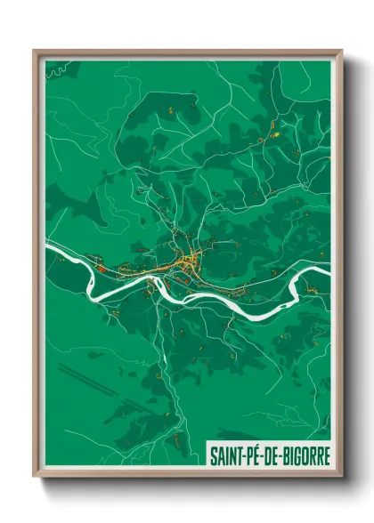 Une affiche de carte sur Saint-Pé-de-Bigorre