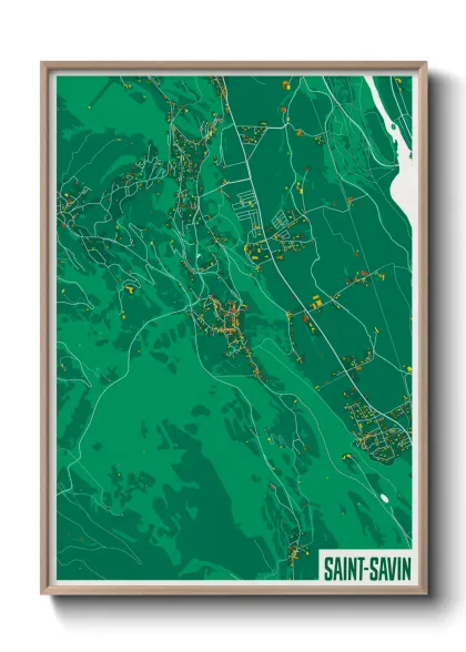 Une affiche de carte sur Saint-Savin