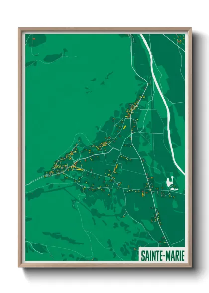 Une affiche de carte sur Sainte-Marie