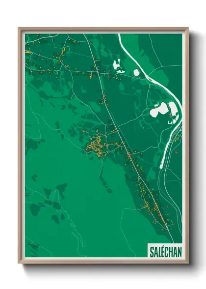 Une affiche de carte sur Saléchan