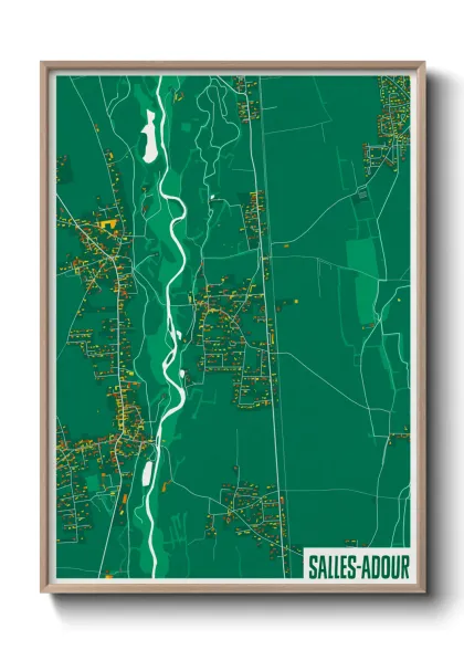 Une affiche de carte sur Salles-Adour