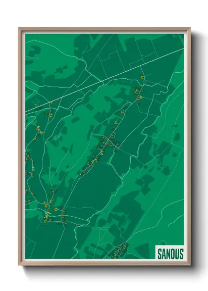 Une affiche de carte sur Sanous