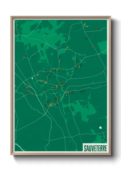 Une affiche de carte sur Sauveterre