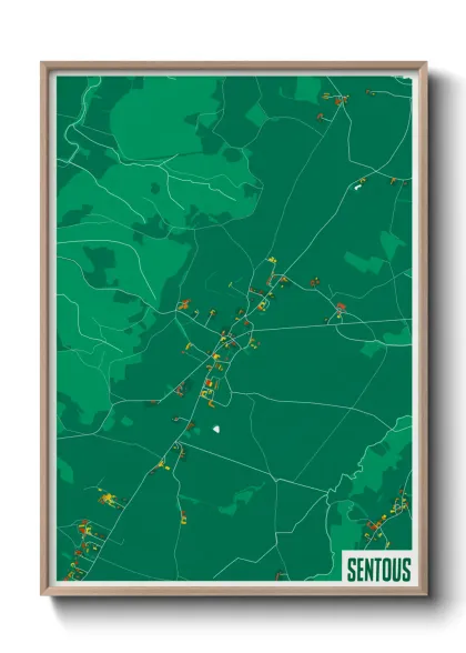 Une affiche de carte sur Sentous