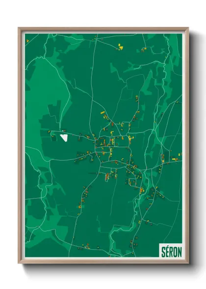 Une affiche de carte sur Séron