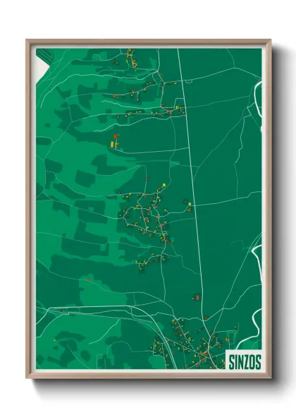 Une affiche de carte sur Sinzos